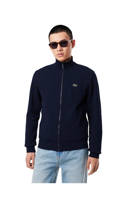 FELPA IN PILE A COLLO ALTO CON ZIP BLU